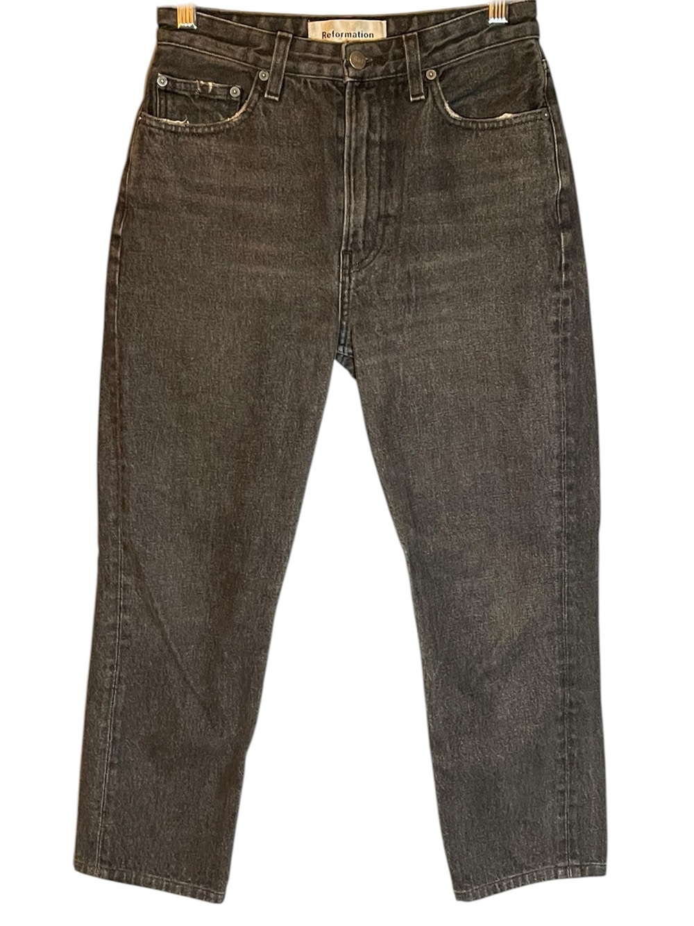 Reformation Julia‎ High Rise Cigarette Straight Leg Jeans Charcoal Size 29 - Picture 2 of 14